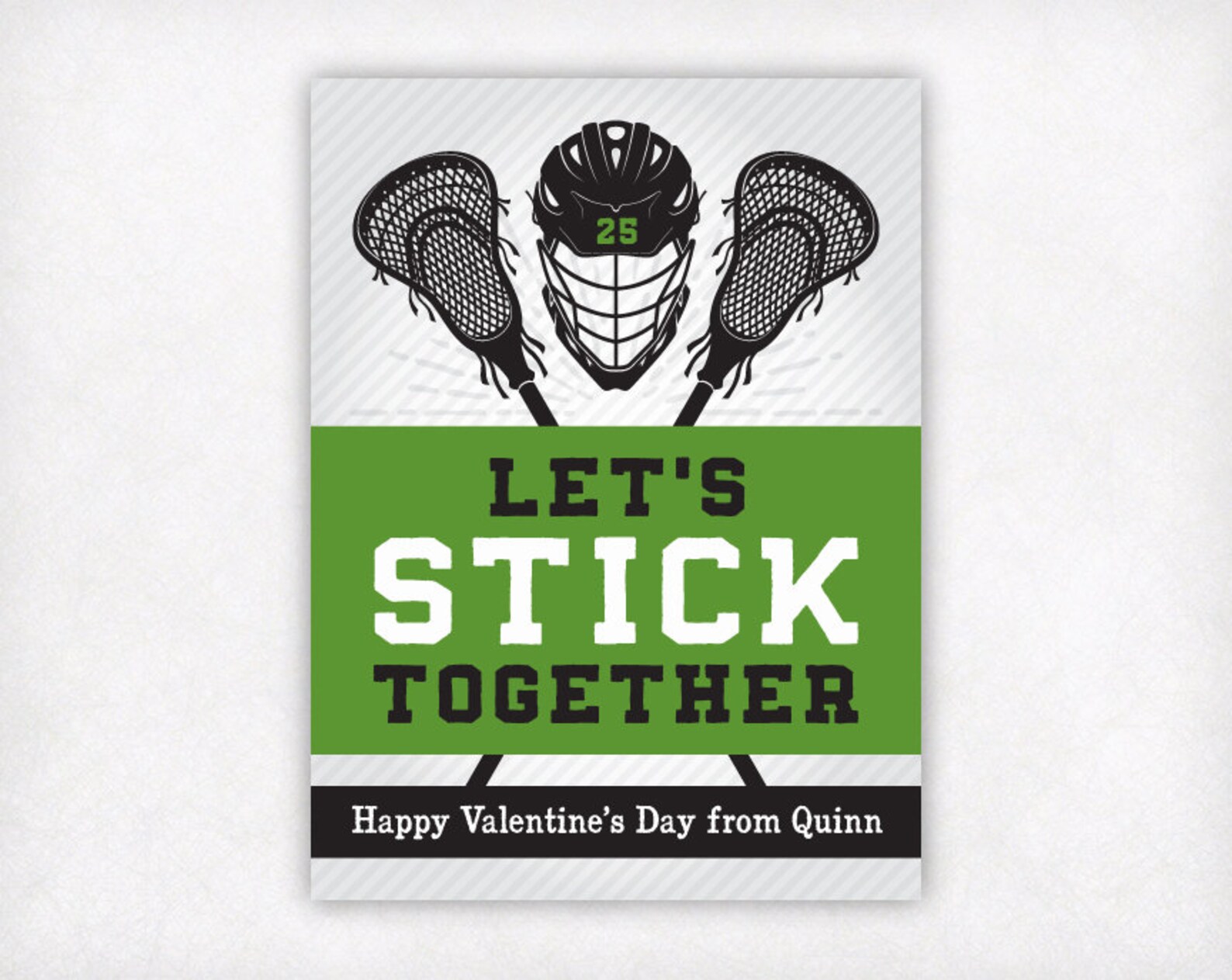 PRINTABLE Lacrosse Valentine's Day Cards Personalized Etsy