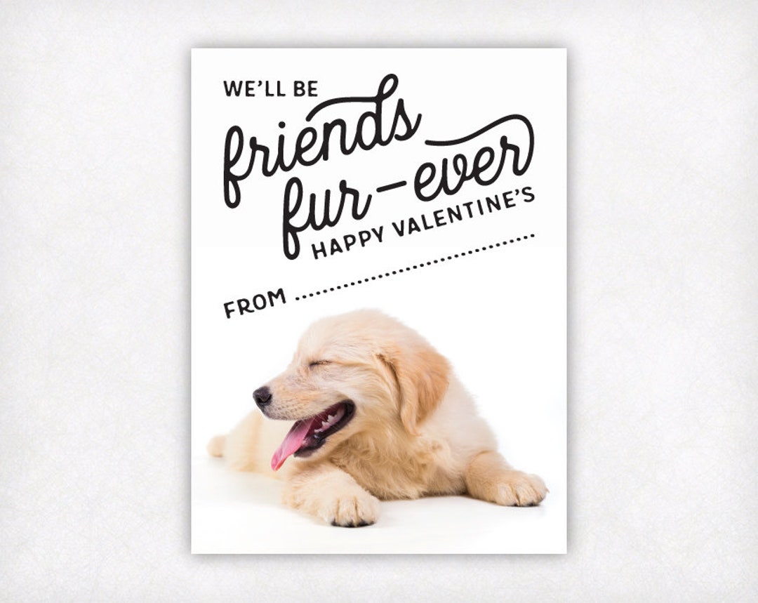 PRINTABLE Golden Retriever Valentine's Day Cards for Kids - Etsy