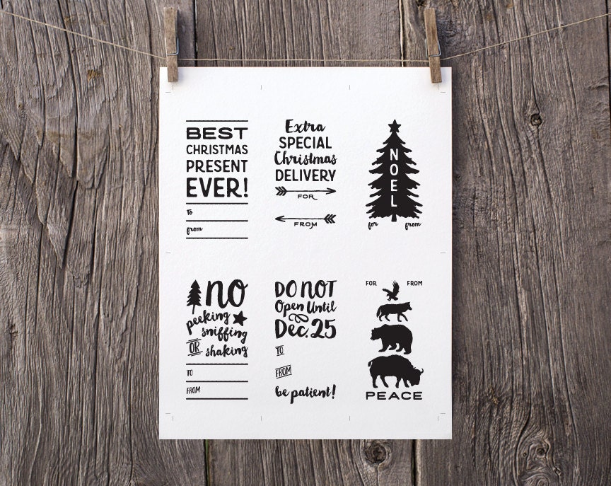 PRINTABLE Gift Tag Printable Holiday Gift Tags Printable | Etsy