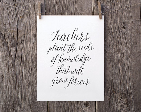 8x10 downloadable gift printable teacher gifts typography etsy