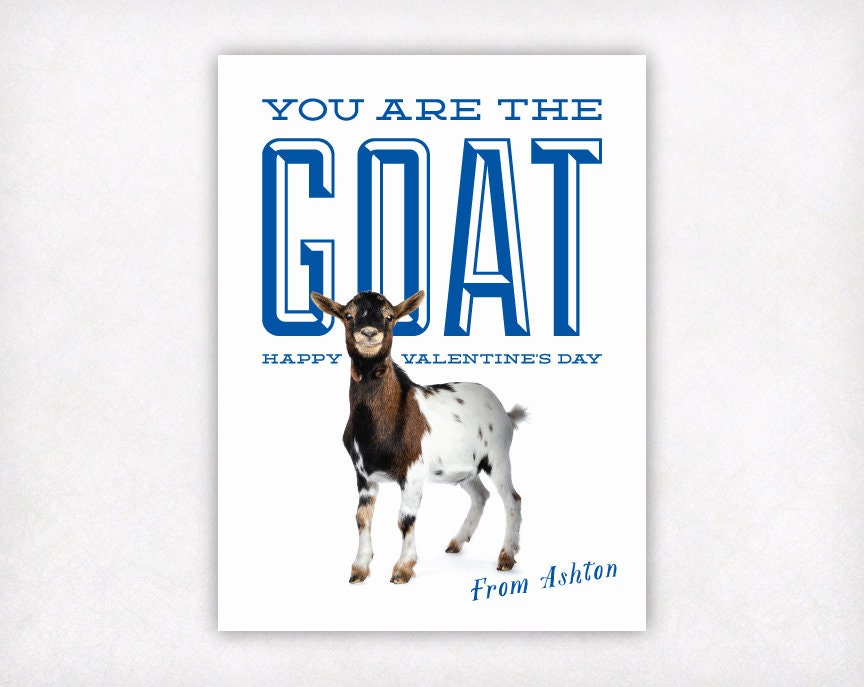 PRINTABLE You Are the GOAT Valentines Cards for Kids Funny | Etsy