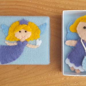Tooth fairy in a box purple - DIY felt craft kit with pattern