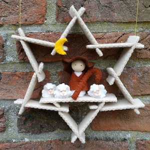 Nativity star shepherd - DIY felt craft kit with pattern