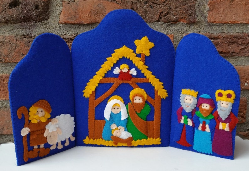 Nativity triptych DIY felt kit Etsy