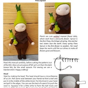 PDF Pattern 4 Felt Flower Dolls - Etsy