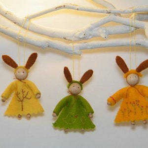 Easter bunnies - DIY felt craft kit with pattern
