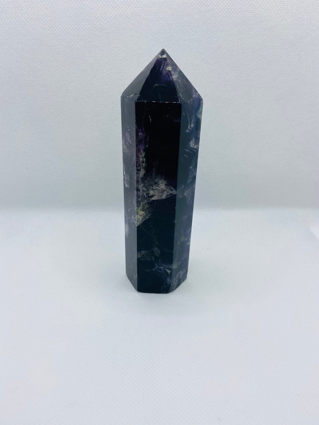 Large Dark Purple Fluorite Tower Etsy