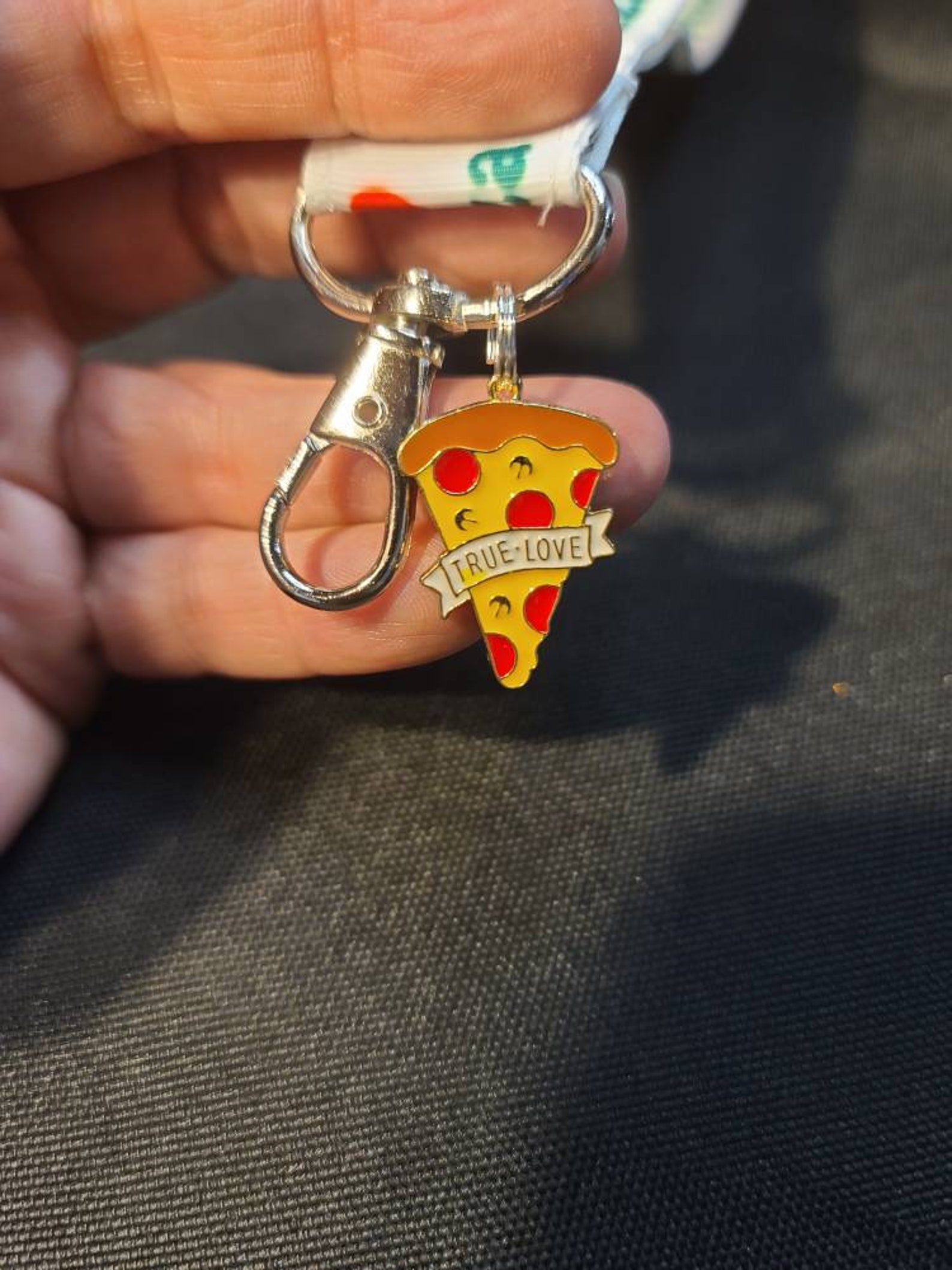 Small lanyard wristlet Keychain i love pizza small lanyard Etsy