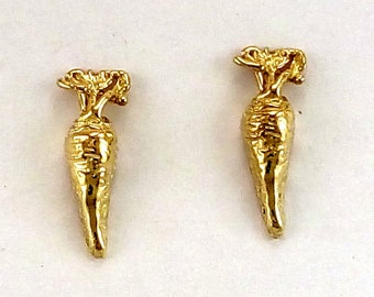 Two Carrot Stud Earrings. In solid  9 carat gold.