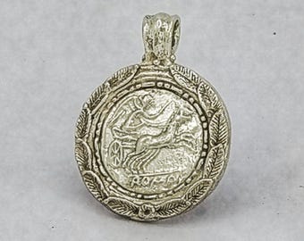Nike Pendant, Ancient Greek Goddess of Victory,  in sterling silver.