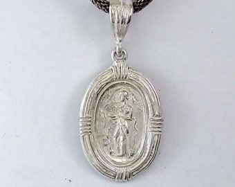 Aphrodite Pendant, with Ancient Greek intaglio seal impression of the Goddess of Love in sterling silver.