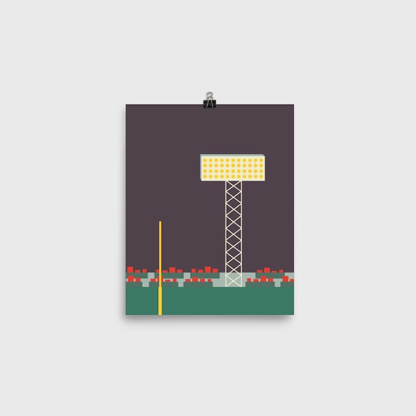 Art Print - Fenway Park, Boston 8x10, 12x12, 16x20, 18x24, 24x36 | The Green Monster | Red Sox Baseball | Minimalist City (Unframed)
