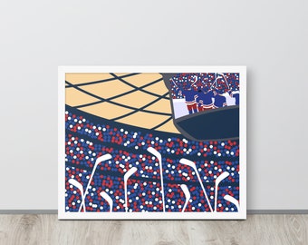 Framed New York Rangers Art Print: Madison Square Garden Hockey