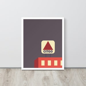 Framed Art Print - Boston Citgo Sign, 8x10, 12x12, 16x20 | City Views | Back Bay | Red Sox | Fenway | Minimalist City (FREE SHIPPING)