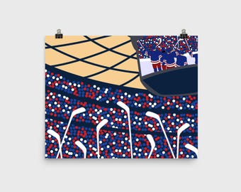 New York Rangers Art Print: Madison Square Garden Hockey (Unframed)