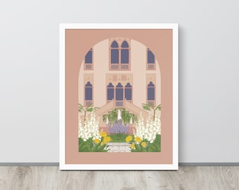 Isabella Stewart Gardner Museum Art Print: Venetian Courtyard Garden, Boston (Framed)
