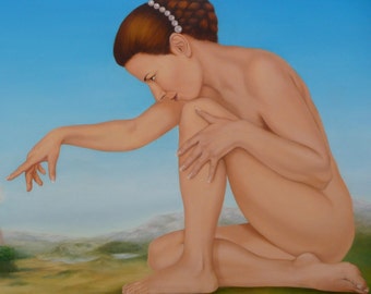 Diosa - pintura al óleo