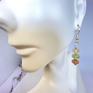 Pastel Jade Drop Earrings: 14kt Gold Filled Dangle Jewelry