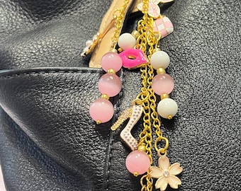 Custom Bag Charm Personalized Beaded Accessory Keychain Planner Journal Charm