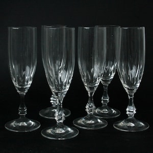 Vintage Crystal Champagne Glasses, Set of 6