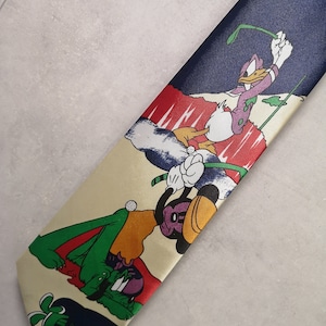 Vintage Disneyland Mens Tie  Disney Mickey Mouse Donald Duck