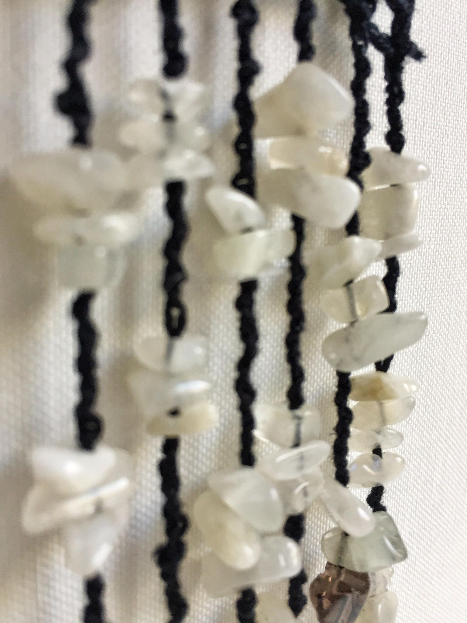 Black & White Beaded Crochet Necklace - Etsy
