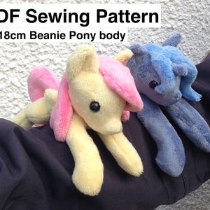 Small Beanie Pony PDF Sewing Pattern w/ Princess Luna-inspired Mane