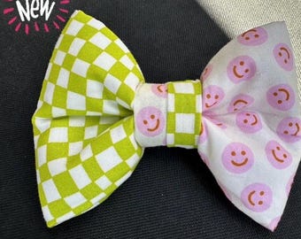 Funky Frankenbow Gemusterte Hundefliege aus Baumwolle: Einfach über das Halsband streifen