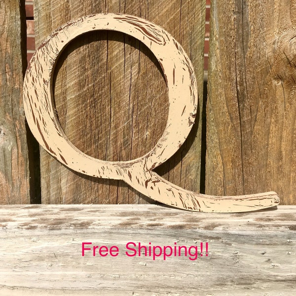 Wooden Letter Q Etsy