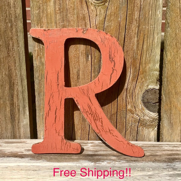 Wooden Letter R Etsy