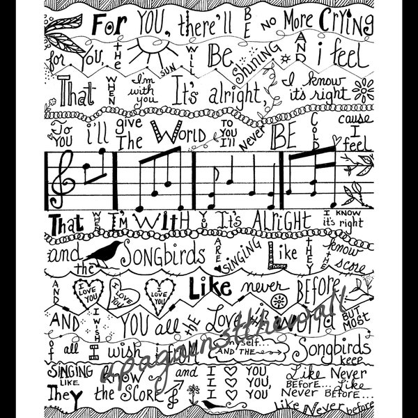 Songbird Lyric Print.