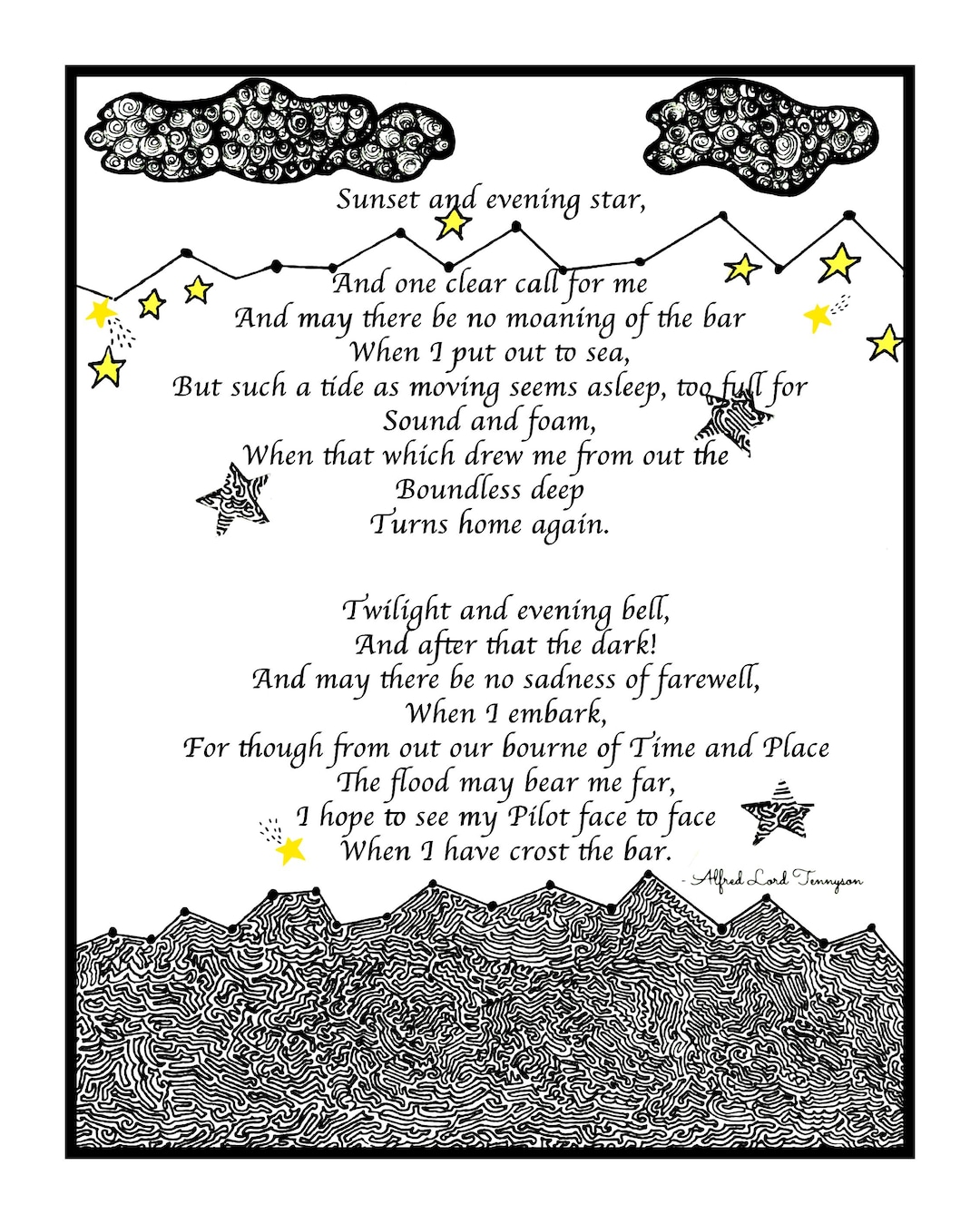 Crossing the Bar. Alfred Lord Tennyson Poem. 8x10 Print. - Etsy UK