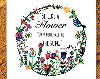 Kahlil Gibran Quote Print: Floral Wreath Art (5x5 or 8x8)