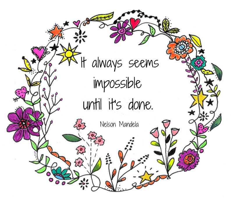 6x6 print Nelson Mandela Quote