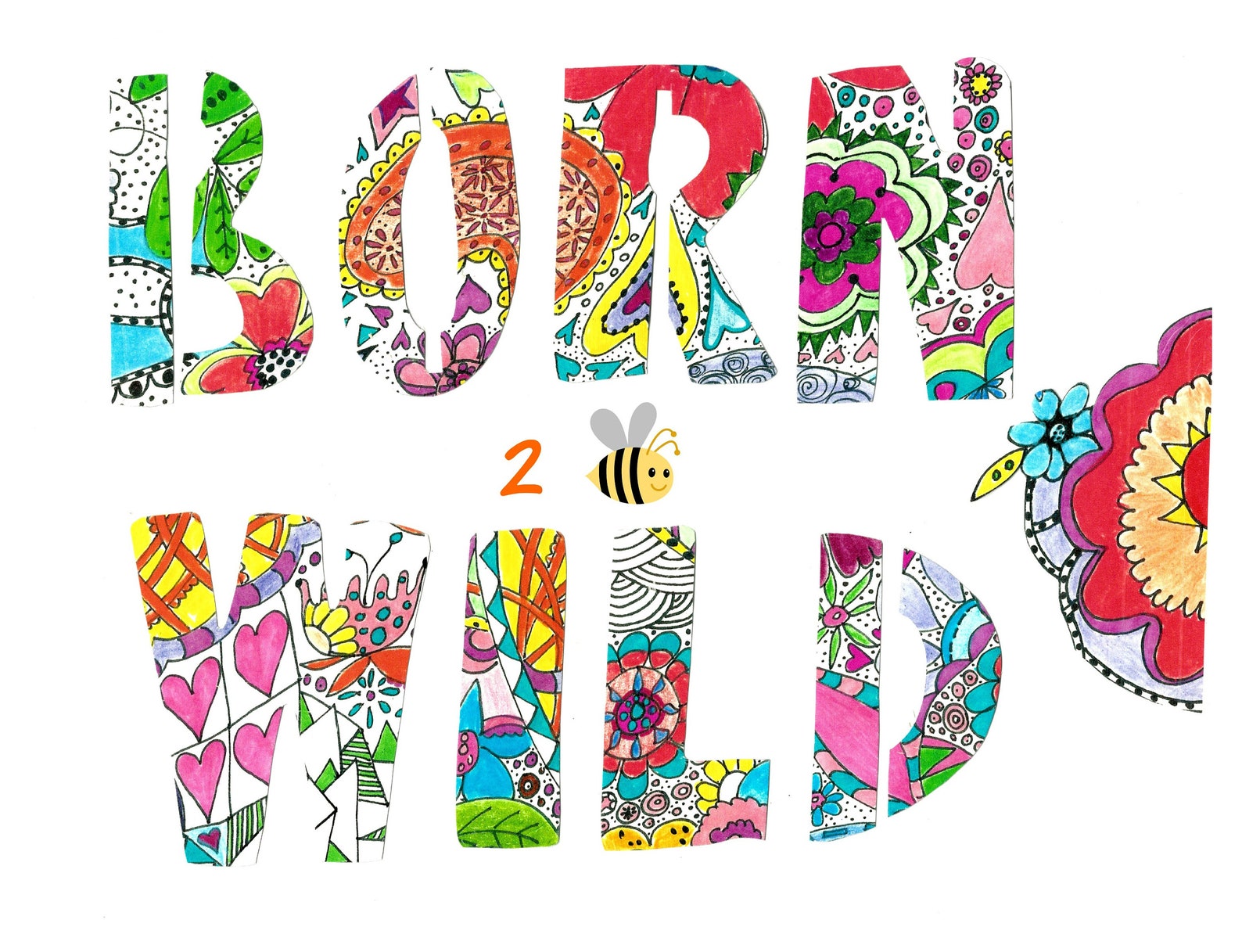 Born to Be Wild Nursery Print. Bold and Colorful 8x10. Two - Etsy