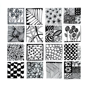 Doodle Art Prints. Set or Individual Black and White Prints - Etsy