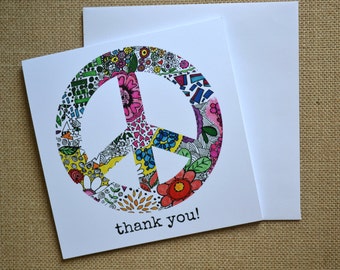 Thank You Notes. Peace Sign thank you cards.