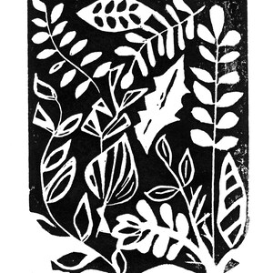Autumn Leaf Linocut.
