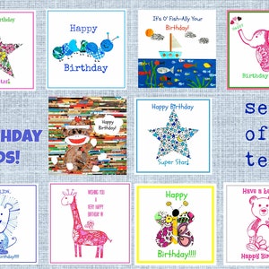 Children's Birthday Cards. 3x3 enclosure cards for boys and girls. image 1