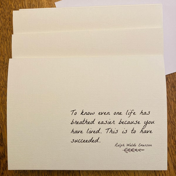 Emerson Quote. Card of thanks.