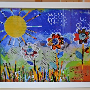 Playroom or Nursery Print. Print from an original mixed media canvas :) Various sizes. Whimsical print from a mixed media canvas.