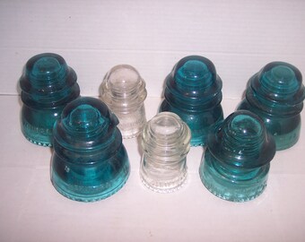 Beautiful Rare Tiny 1 Inch Amber Red Glass /& Cobalt Blue Glass Miniature Insulator Cap Scarce Hardware Salvage Vintage French Farmhouse