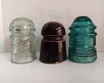 K-465 Three Nice Antique Insulators 5/26
