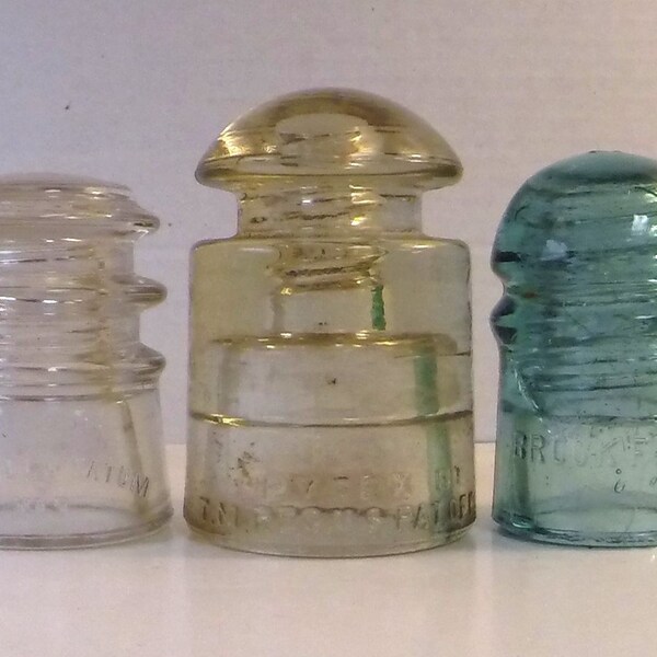 KS-92 Three Nice Antique Insulators 9/23