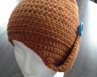 Vintage style Side Button  Slouch Hat