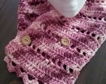 Rose varigated buttoned scarf