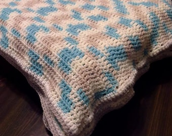 Baby Blanket in Popsicle Blue Ombre