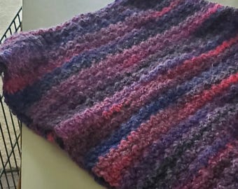 Hand crocheted Vivid Violet Afghan
