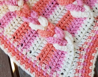 Braided Afghan in Peaches and Cream Pop