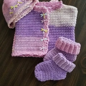 Dragonfly layette set